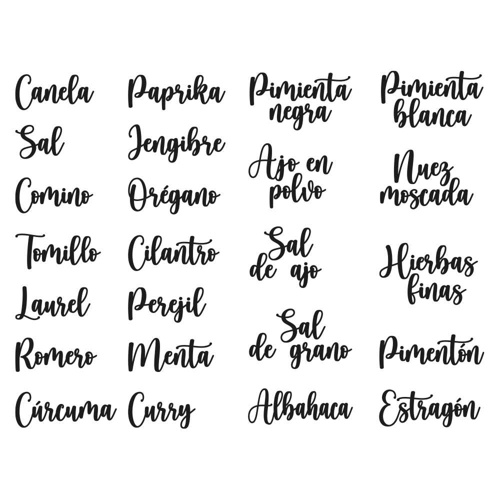 Etiquetas Especias