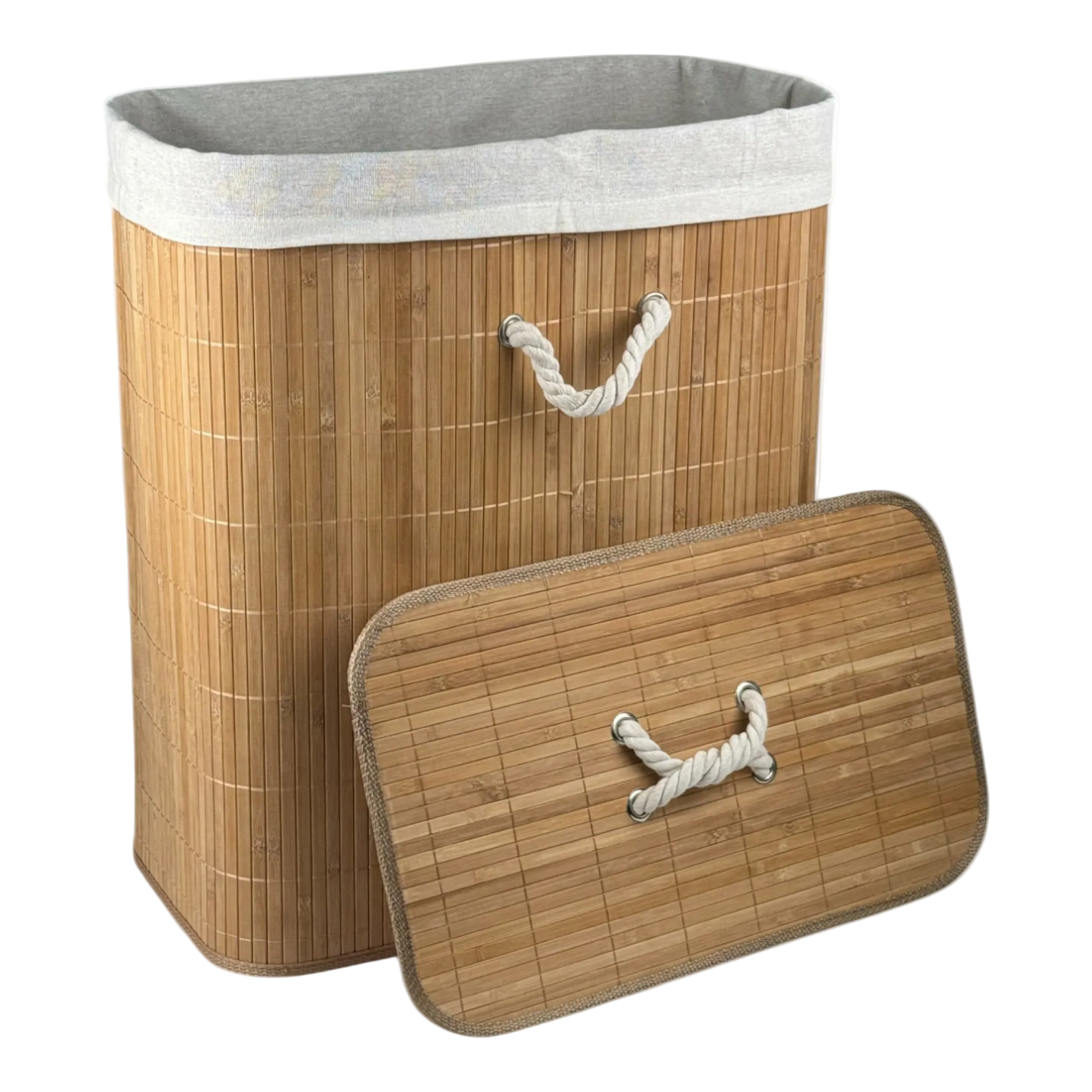 Cesta con Tapa de Bambu