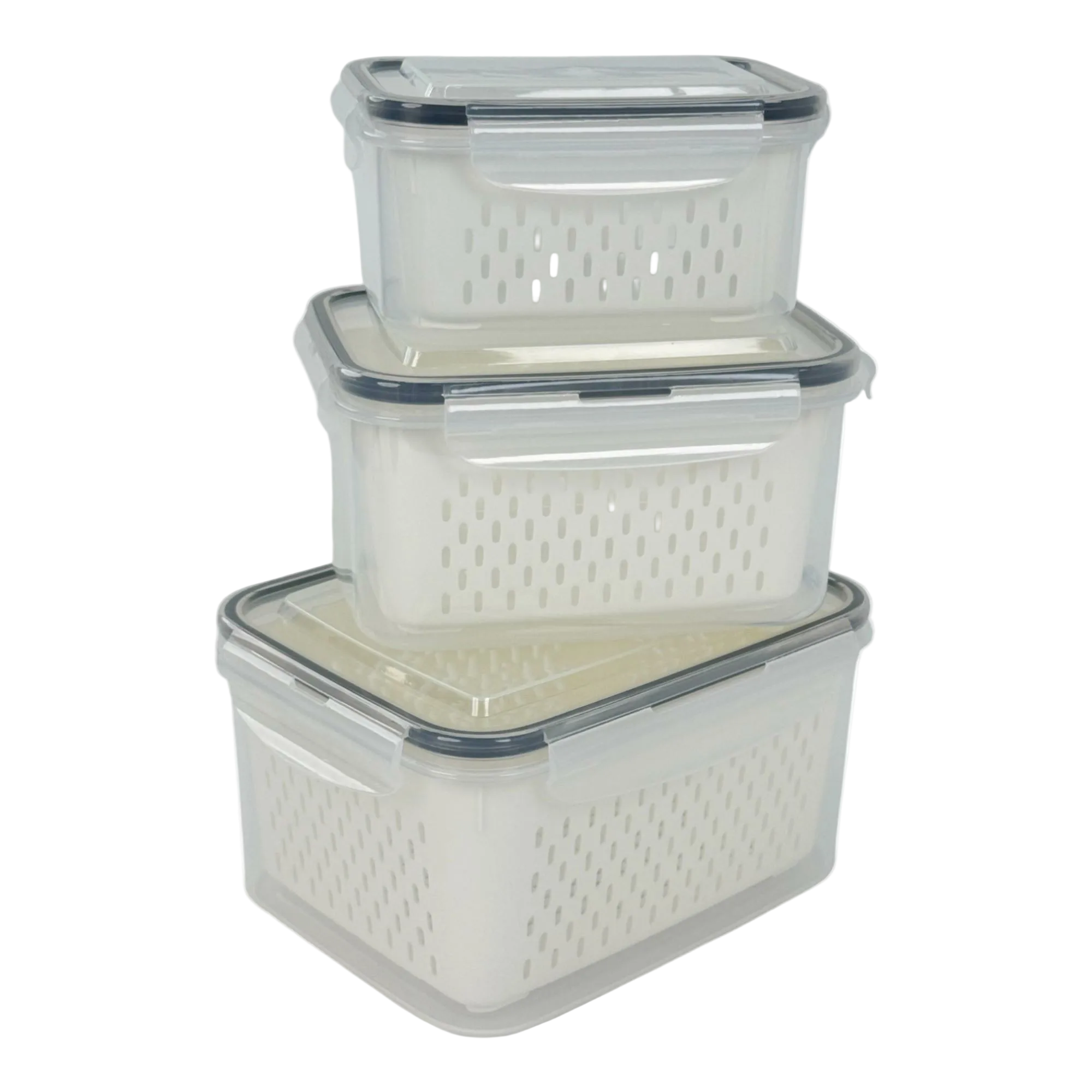 JGO. de 3 Contenedores con Colador 15cm