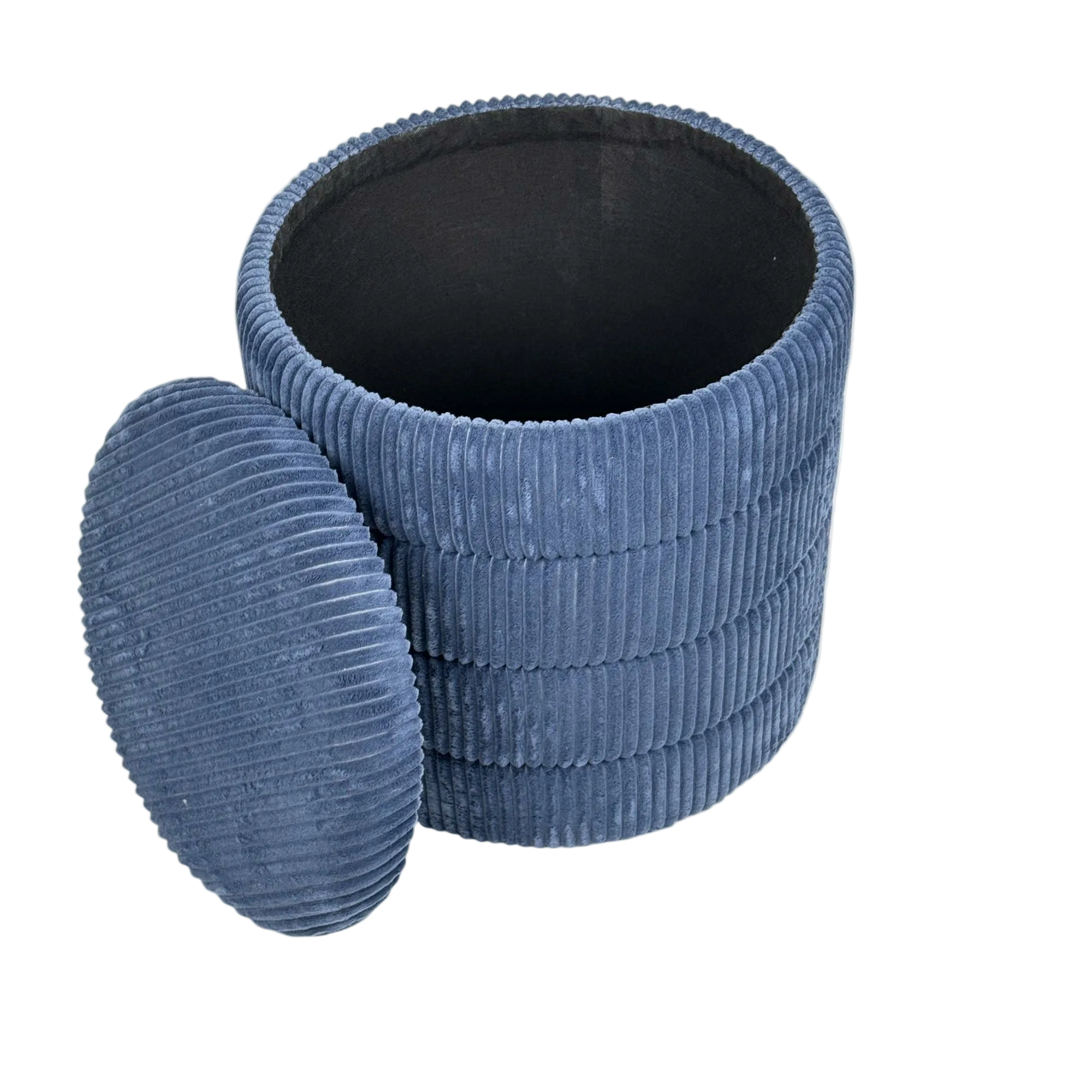 Jgo. de Taburetes de Almacenamiento Azules
