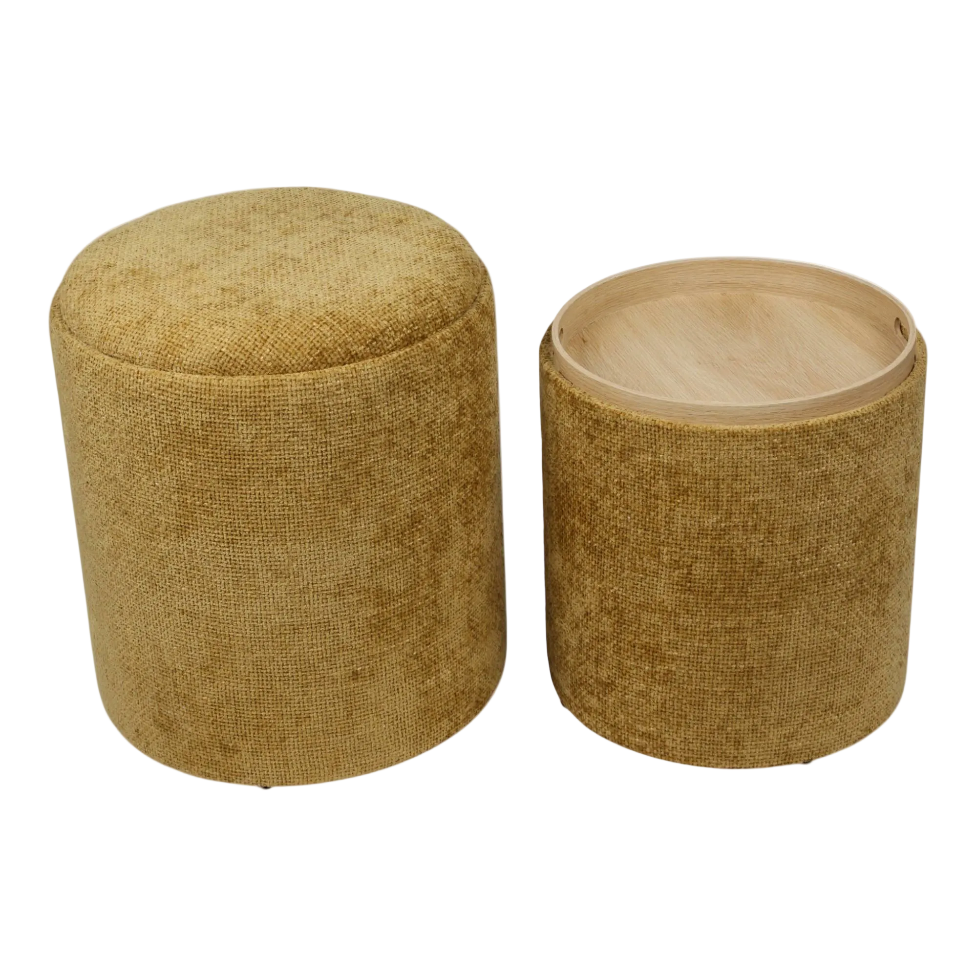 Jgo. de Taburetes de Almacenamiento Amarillo