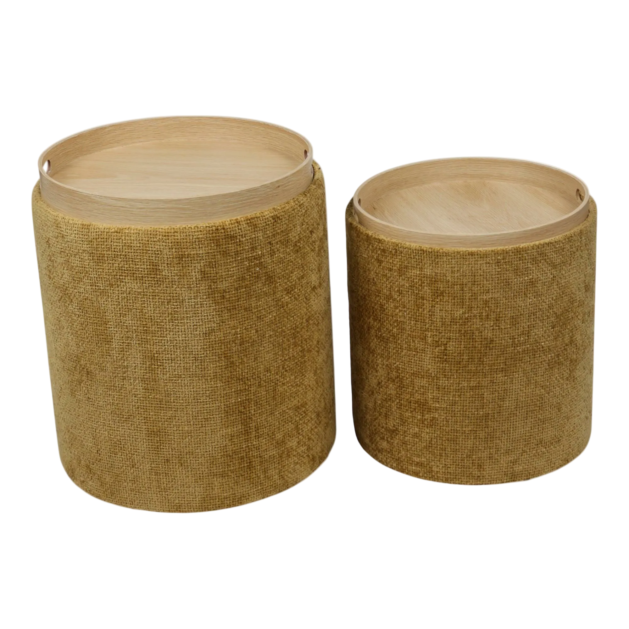 Jgo. de Taburetes de Almacenamiento Amarillo