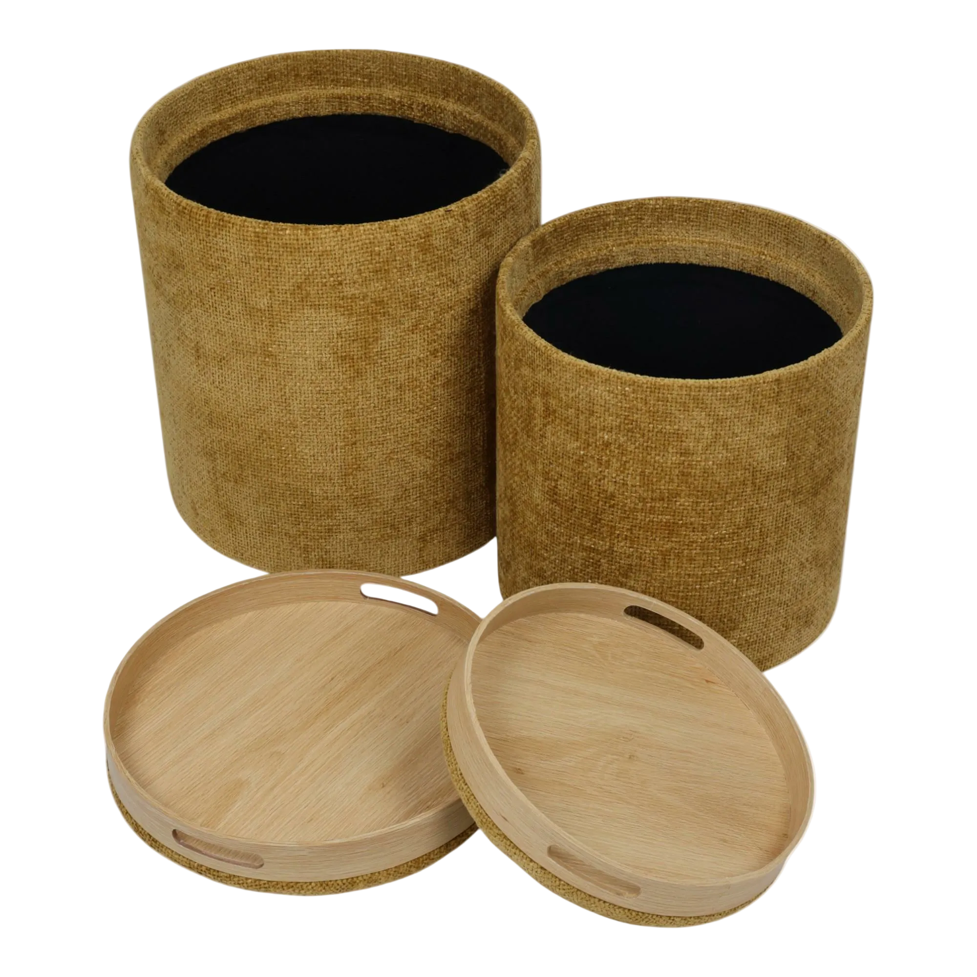 Jgo. de Taburetes de Almacenamiento Amarillo