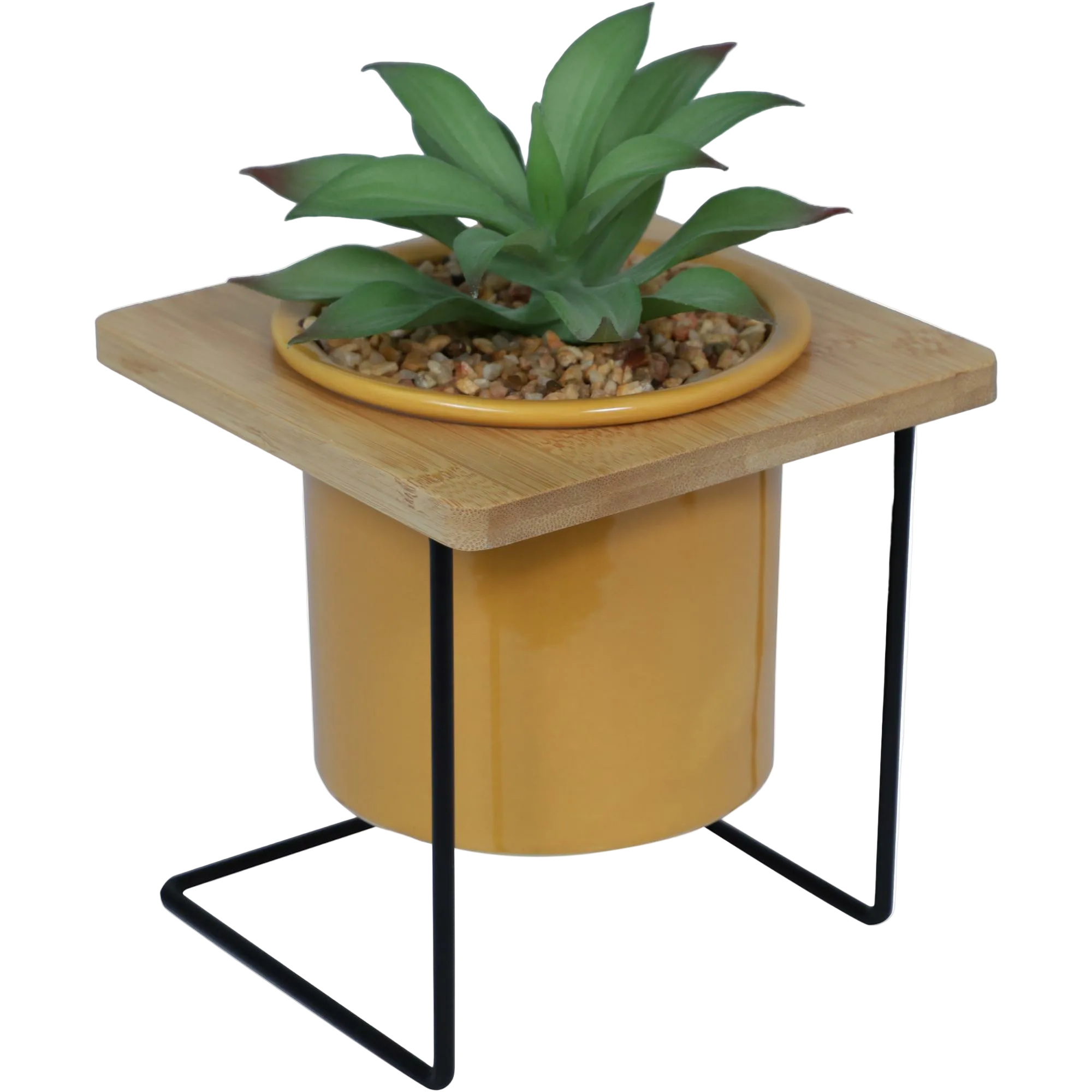 Planta con Soporte color mango