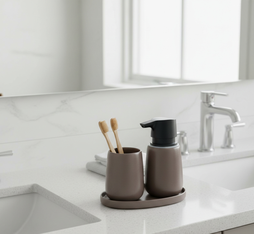 Dispensador de Jabón Para Baño Cafe